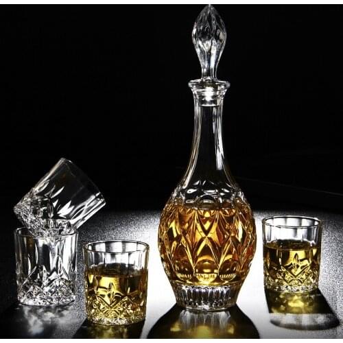 Whiskey Crystal Wine Glasses Set Modern Luxury 6 Shot Glass Dispenser European Wine Glass Brandy Decantador Vino Barware DG50BS