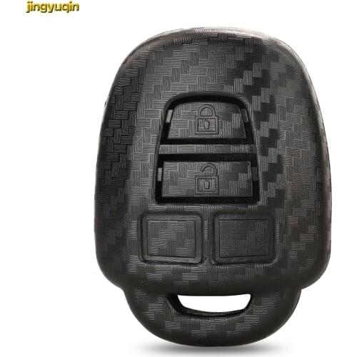 Jingyuqin Remote Car Key Case For Toyota Prius RAV4 Camry 2/3/4 Buttons Carbon ABS Matte Auto Key Fob Cover