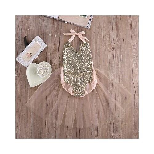 Summer Toddler Infant Newborn Baby Girl Cothes Sequins Backless Mesh Bodysuit Sunsuit Outfits For 0-24M