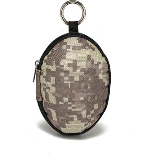Multifunctional Keys Grenade Case Car Key Wallets PU Leather Bag Oval Headphone Case Hand Zipper Coin Purse Pouch