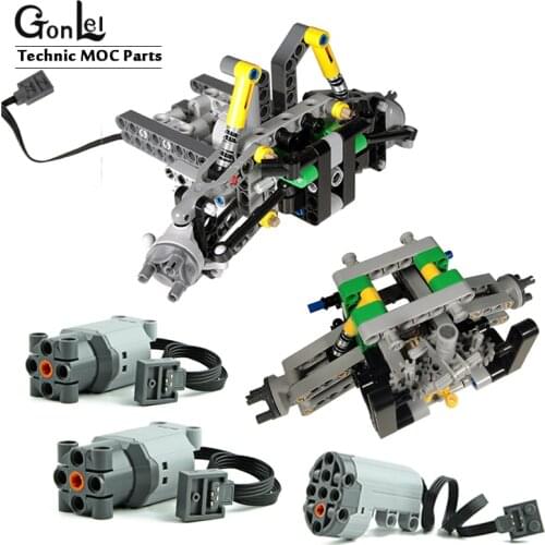 MOC Steering Chassis independent Wheels Suspension V8 engine Speed Gearbox LepinBlock Technic Off-Road Car Building Block Bricks
