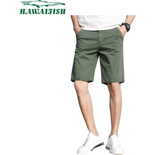 Hawaifish brand Cargo Shorts Men Summer Cotton Loose style Work Short Pants high quality solid color Casual bermuda masculino