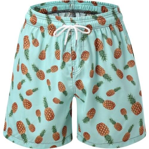 Pineapple Printing Mens Beach Shorts Beach Board Swimsuits Mens Summer Maritime Running Sports Surffing Shorts Pants 2021 New