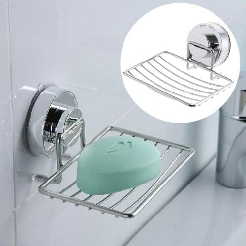 Strong Suction Stainless Steel Soap Dish Bathroom Storage Soap Rack Plate Wall Storage Rack Holder Soap Dish Holder