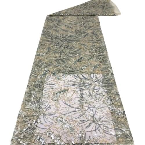 Newest coming classical design African tulle lace French net lace with sequins embroidery for party ST--160