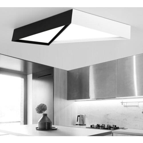 Modern Simple Led Acrylic ceiling lights Geometric triangle White/Black Color for living room bedroom home Light Fixture