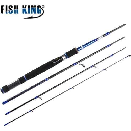 FISH KING Lure Fishing Rod 99% Carbon 4 Sections Lure Spinning Casting Stick Standard Accessories Baitcasting Lure Pole Carp HF