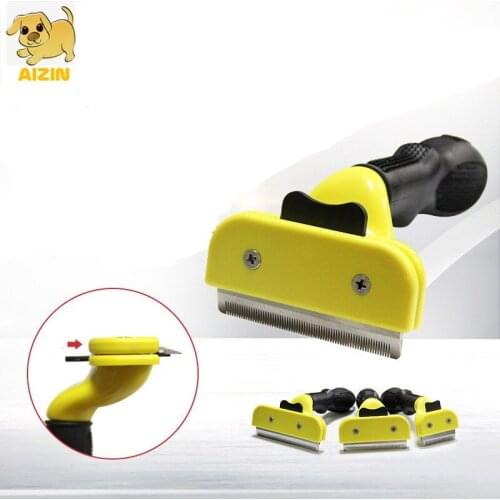 2020 Dog Hair Remover Stainless Steel Comb Brush For Fur Cleaning Dogs Cat Use Grooming Combs Tool Soft Handle Pets Product