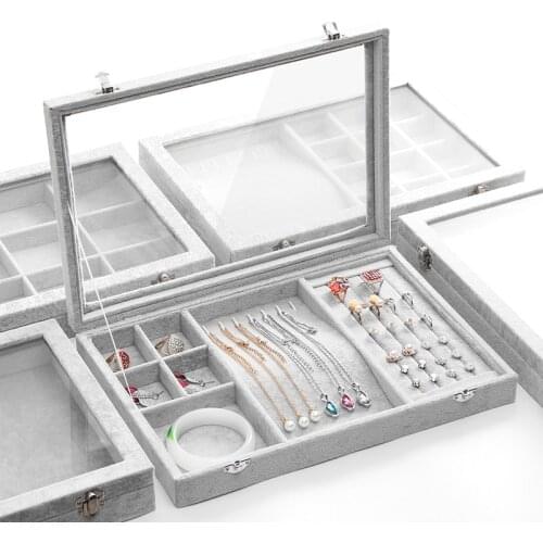 Stackable Jewelry Case Jewelry Storage Case Packaging Earring Display Necklace Holder Gift Boxes For Jewellery Ring Organizer