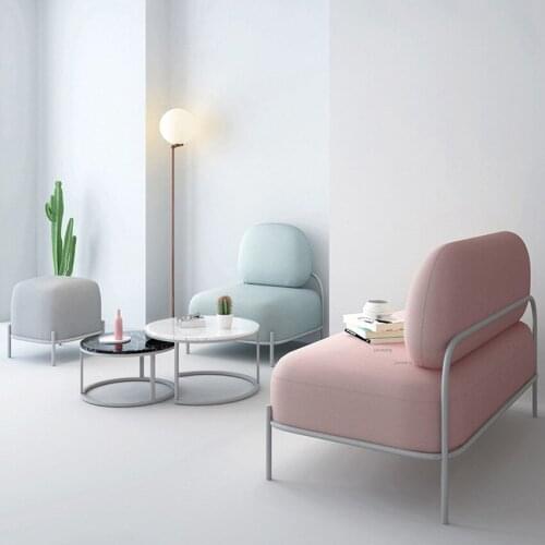 Modern Apartment Sectional Sofa chair Fabric Living Room Sofas Decoration Minimalist Simple Cafe Nordic Lounger Chair