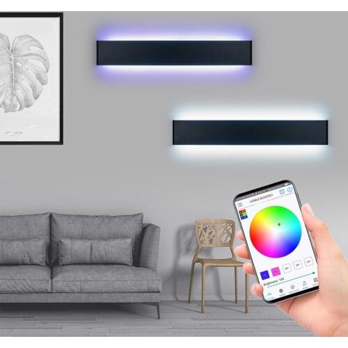 Modern Rectangle Led Wall Lamp Indoor smart House RGB Colorful Lighting Mural Luminaire Background Wall Light for Bedroom