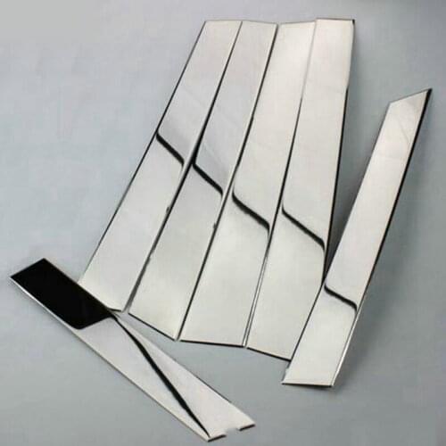 Car Styling Stainless Steel Window Trims Center Pillars B+C Pillar Covers 6Pcs Fit For Honda CRV CR-V 2007 2008-2011