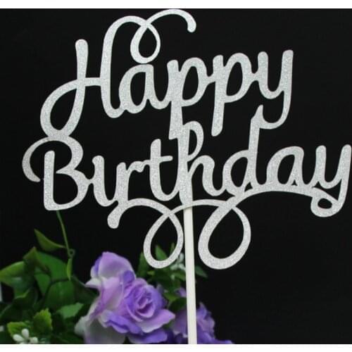 Happy Birthday Cake Topper Paper Letter Cake Toppers Party Supplies Happy Birthday Black Cake Decorations Birthday Party
