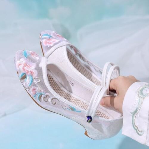 Beautiful Summer Shoes Mesh Ancient Shoes Womens Cloth Shoes Breathable Single Mesh Shoes Mesh Embroidered Shoes