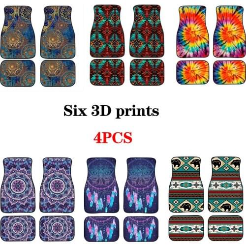 AIMAAO Universal Car Front Rear Floor Foot Mats Aztec Horse Anti-Slip Mat pet Fit for Most s All Weather Protection