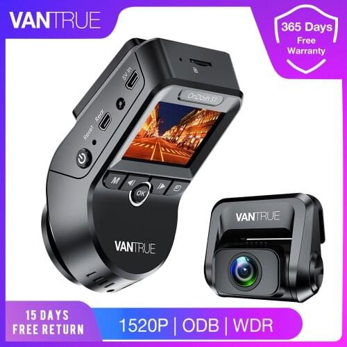 Vantrue S1 Car Dash Cam 4K Front and Rear Super Night Vision 2160P + 1080P Car DVR with 24 Hours Parking G-sensor Optional GPS