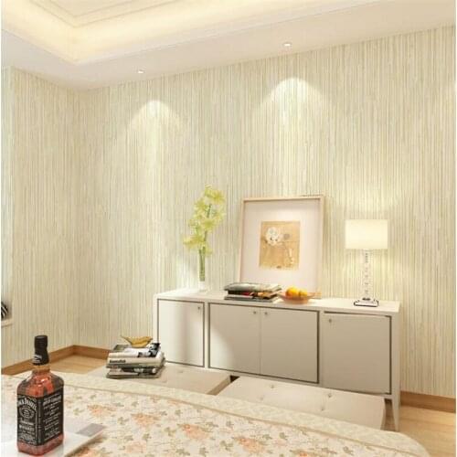 Wellyu High-grade plain vertical striped non-woven wallpaper pure color bedroom living room restaurant decoration wallpapers