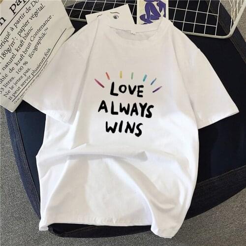 Love Wins Women TShirts Clothing Printed T-shirt Fashion Womens Top Graphic T-shirt Womens Kawaii Camisas T-shirt