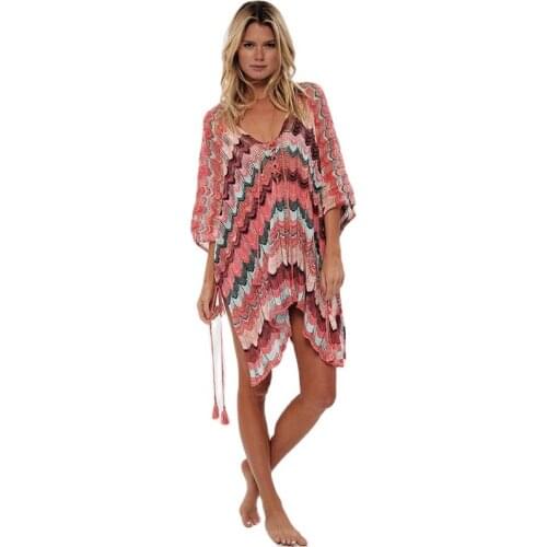 Fanco 2021 Summer New Knitted Hollow Blouse Women Beach Vacation Swimwear Sun Protection Clothing