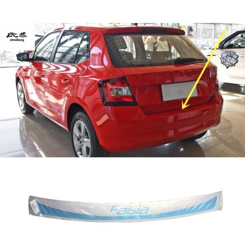1set Stainless steel material trunk sill protection pedal cover for 2015-2019 Skoda Fabia Ⅲ MK3 NJ3