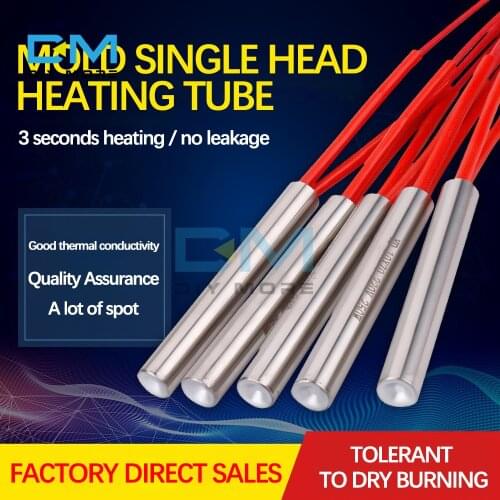 1PCS Electric Cartridge Heater Element 220V 6mm Tube Diameter Stainless Steel Tubular Heating Element Wattage 100W