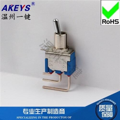 10pcs MTS-102-C4-NO Handle length 11mm Bent feet with fixed feet Toggle switch Blue single row Side insert 3-pin two gears