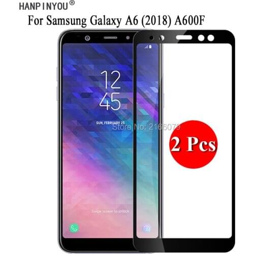 2 Pcs/Lot For Samsung Galaxy A6 (2018) A600F 5.6" Full Cover Screen Protector Tempered Glass Protective Film + Clean Tools