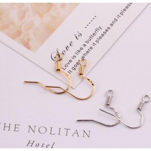20pcs Diy Accessories Color Protection Plating Ear Hook Plating Simple Thread Earrings Spring Ear Hooks For Women