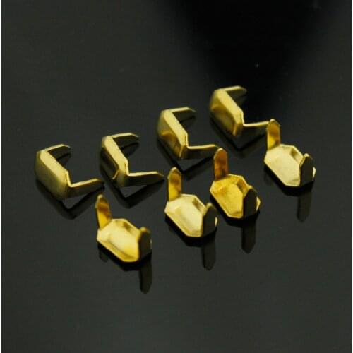 20 Pcs Brass Leather Staples Two Prong For Belt Loops Keeper Connect Craft Fastener Hardware Accessories