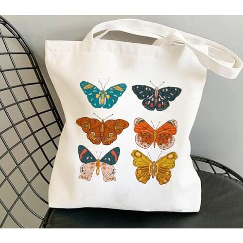 2021 Womens Canvas Shoulder Bag Student Flower Frog Female Large Capacity Handbag Korean Fashion Reusable Shopping Bag