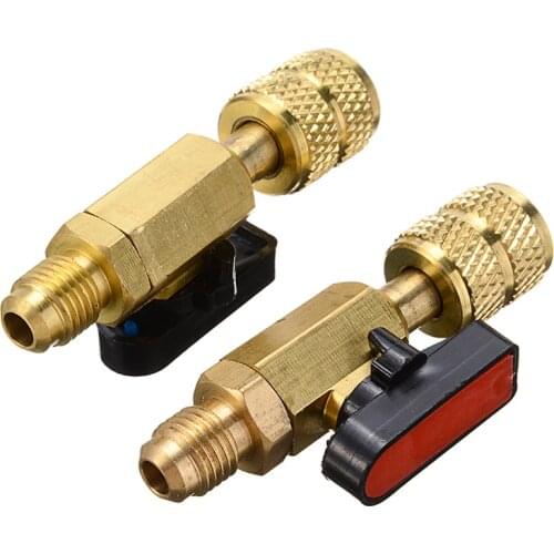 3pcs/lot HVAC Tools Gauges New 3 Color R410A Valves Refrigerant Adapter AC Charging Hoses Brass Mayitr Straight Ball Valves