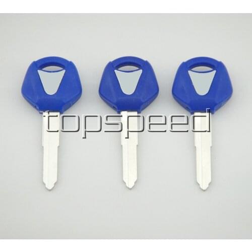 3 PCS Blue Blank Key Uncut For Yamaha YZF R1 R6 FZ1 FZ6 600R 1000R XJR1300 XV250 MT01/03 Motorcycle