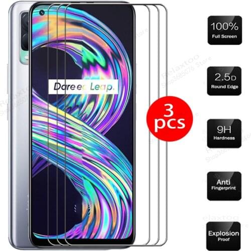 3pcs protective glass for realme 8 glass cases for realme realmi real mi c 8 screenprotector phone film realmec8 6.4'' 9h cover