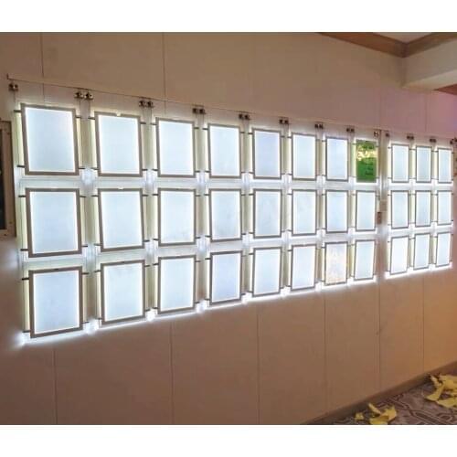 36PCS X A4 Single Side Magnetic Open Acrylic Window Display System Kits Acrylic LED Back-lit Poster Frame for Real Estate Agent