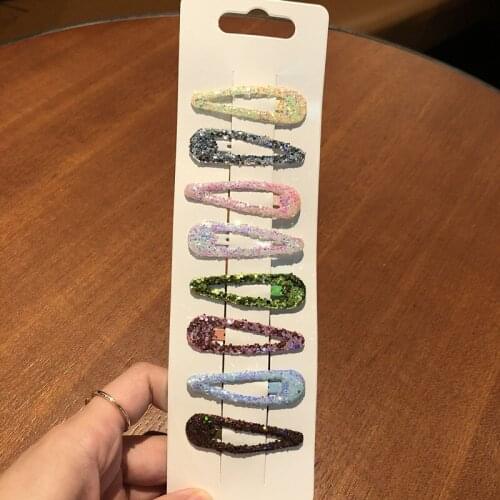 8Pcs Girl Hairpin Lovely Hair Clip Glitter Shining Metal Barrette DIY Headwear Accessories Chaim For Women Baby Birthday Gift