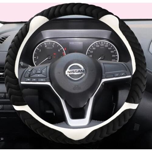 Car Steering-wheels Cover 37 38cm 15" for Nissan Juke Kicks Rogue Sport Qashqai X-Trail Murano Xterra Pathfinder Armada Quest