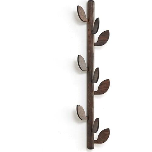 White oak hat rack creative leaf wall hanging solid wood hangers on bedroom walls clothes rack coat stand purse stand furniture