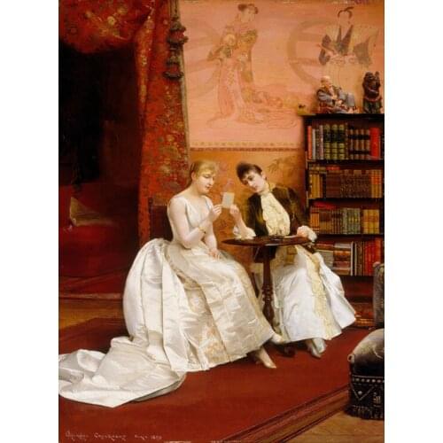 Free shipping classical court figures canvas prints noble lover oil painting printed on canvas wall art decoration picture