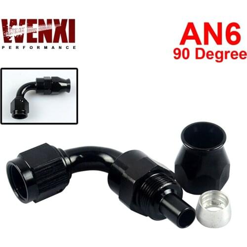 Black High Quality AN6 AN-6 90 DEGREE REUSABLE SWIVEL HOSE END FITTING AN6 WX-SL6090-06-021