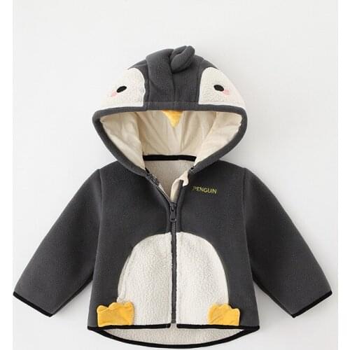 Baby Boys Winter Infant Cute Hooded Coats Kids Coral Fleece Jackets Girls Warm Jacket Outerwear Cartoon Toddler Boy Jacket