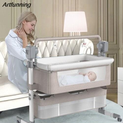Artfunning Baby Multifunctional Electric Cradle Shaker Newborn Smart Coax Baby Bedside Bed Sleeping Basket free Shipping