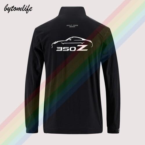 Designer Nissan 350Z Coupe Slim Sport Jacket Mens Street Windbreaker Zipper Thin Jacket Casual Back Printing Jacket Asian Size