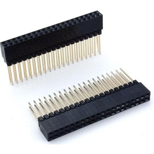 10pcs 2.54mm 2x20 40pin Double Row Female stackable Straight Header socket Strip
