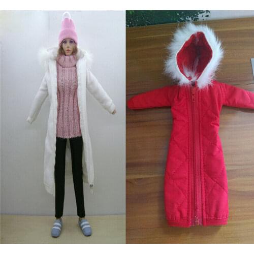 Kinds of 4 1:6 Scale Figure Down jacket Clothes For 12" Female Body Dolls