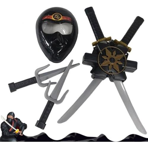 Sword Toy Pu Ninja Series 3 Pcs Halloween Dress Up Toy Fun Toy Japanese Plastic Sword Cosplay Set Cosplay Prop Toy Holiday Gift