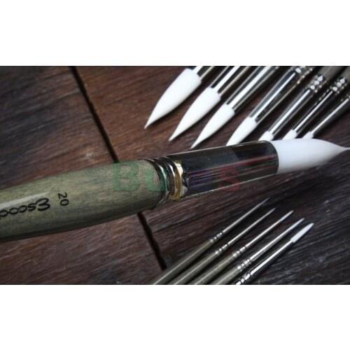 Escoda White Pearl Soft Fiber Watercolor Brush,Nylon Wool Round Head Watercolor Brush,1430 Series Set,Paint Brush,Artist Quality