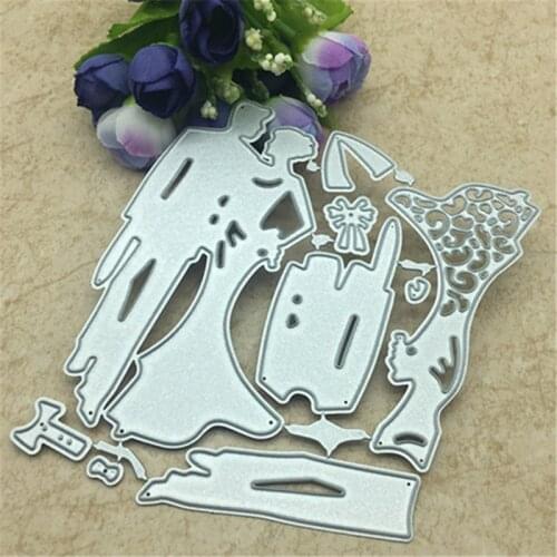 1pcs Wedding Couple Metal Cutting Dies Stencils for DIY Scrapbooking Decorative Embossing Paper Cards Craft Dies