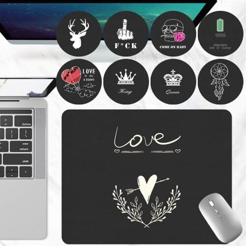 Mouse Pad Game Gamer Mouse Pad PU Leather Computer Mouse-pad Waterproof White Image Pattern Durable Mouse Mat