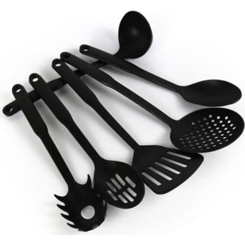 6 PCS Kitchen Utensils Set Non-Stick Dishwasher Safe Tools Spoon Slotted Spoon Spatula Skimmer Ladle Pasta Server