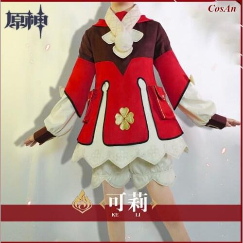 New Arrival Game Genshin Impact Klee Cosplay Costume Fashion Lovely Red Uniform Dress Full Set Female Role Play Clothing S-XL